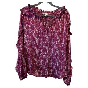NWT Ophelia Roe Ruffle Blouse Size M